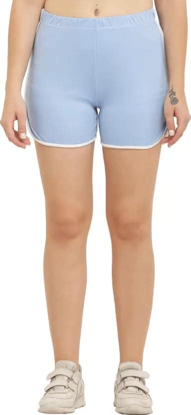 Buy SUTEKI Women's Cotton Solid Regular Shorts SKY BLUE Free Size at ...
