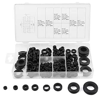 Hilitand Soft Plastic Grommet Assortment with Through Hole, 8 Sizes ...
