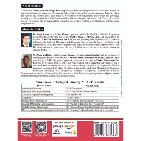 INNOVATION AND DESIGN THINKING VTU MBA 4TH SEM