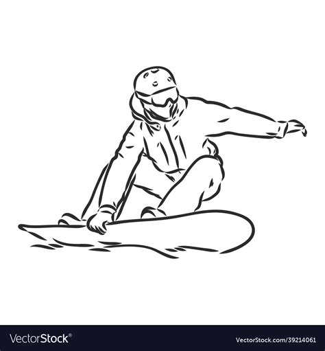 Winter sport snowboarding collection hand drawing Vector Image