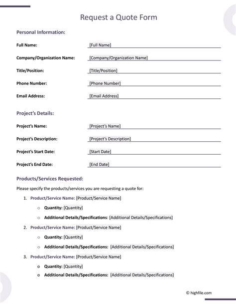 Image result for Quote Request Form Template Fillable