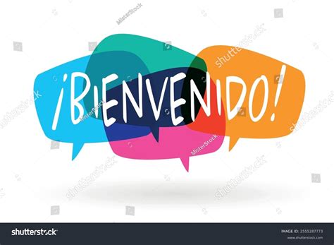 Bienvenido Welcome Spanish Language: vector de stock (libre de regalías ...