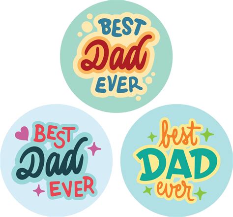 Best Dad Ever multi stickers pack 11200854 Vector Art at Vecteezy