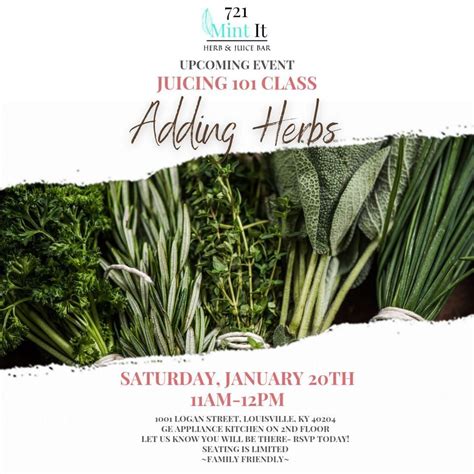 Juicing 101 - Adding Herbs, Logan Street Market, Louisville, January 20 ...