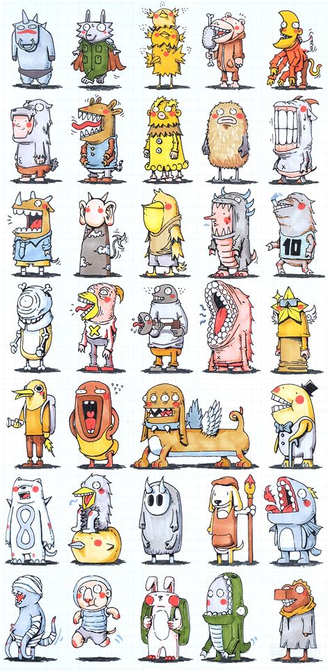 【异兽圈】300个卡通小人_罗元元元-站酷ZCOOL