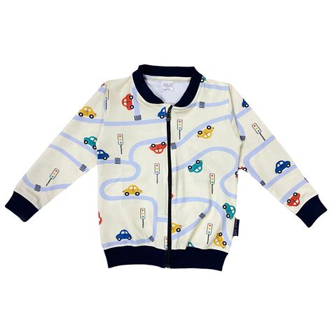 Polka Tots Full Sleeves Car Print Poly Jacket - Beige – PolkaTots.in