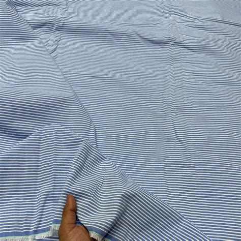 Buy Premium Cotton Arvind Mill Blue White Stripe Printed Fabric – MAF