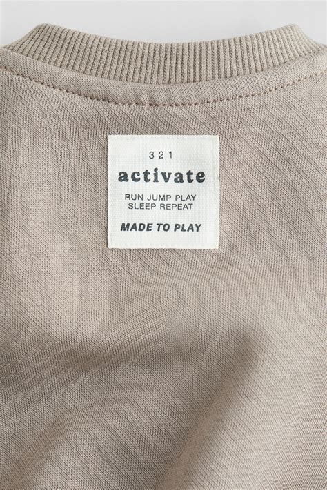 2-piece brushed-inside sweatshirt set - Mole/Run Jump Play - Kids | H&M IN