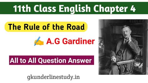 Bihar board Class 11th English Chapter - 4 : The Rule of the Road ...