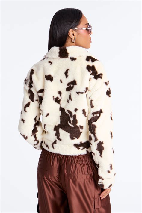 Backroad Belle Faux Fur Cow Print Jacket - Brown/combo | Fashion Nova