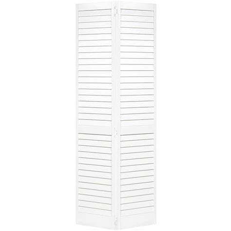 Buy 28 in. x 80 in. Plantation Louvered Solid Core White Wood Interior ...