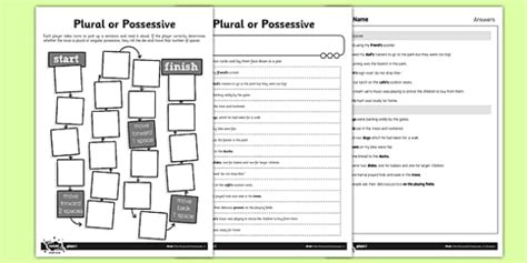 Plural or Possessive Worksheet | Primary Resources