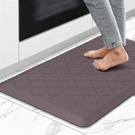 Buy Luxe Home Jersey Morroccan Anti-Fatigue (45x75 cm) Kitchen Mat Dark ...