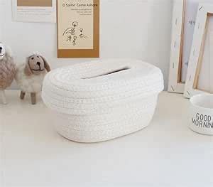 MAHIKA Cotton Rope Tissue Paper Holder Organiser Box, Handcrafted ...
