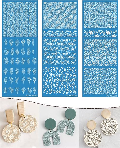 Amazon.com: Puocaon Flower Clay Silk Screen - 6 Pcs Reusable Silk ...