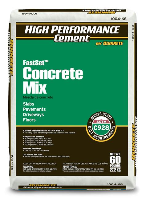 HIGH PERFORMANCE CEMENT FastSet Concrete Mix From: The QUIKRETE ...