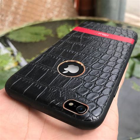 Hojar ® Apple iPhone 7 / 8 Stroco Series Crocodile Finish Gold Plated ...