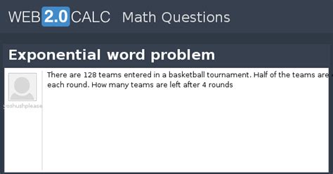 View question - Exponential word problem