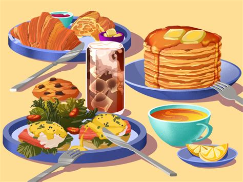 Diversity of Food in Bright Digital Illustrations by Helen Lee
