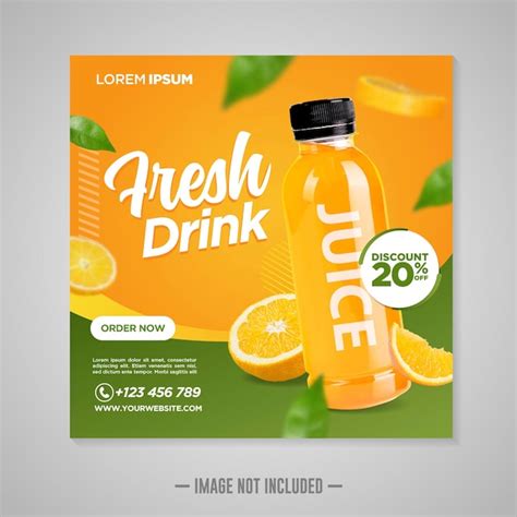 Social Media Banner Vorlage für frische Getränke | Premium Vektor