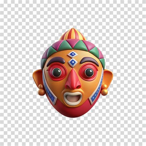Vibrant 3d cartoon mask colorful tribal art design | Premium AI ...