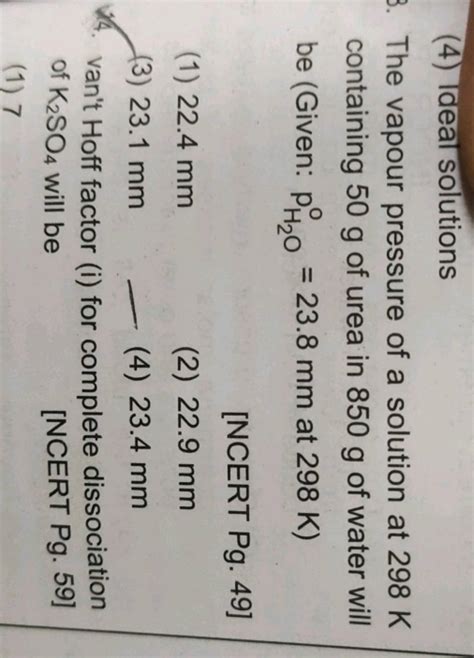 van't Hoff factor (i) for complete dissociation of K2 SO4 will be [NCERT..