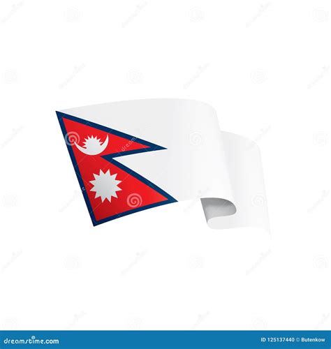 Bandera De Nepal, Ejemplo Del Vector En Un Fondo Blanco Ilustración del ...