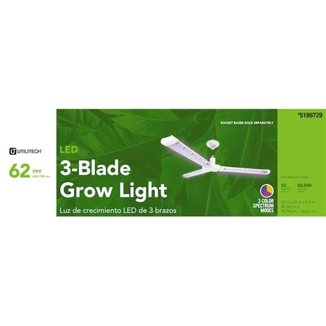 Utilitech 32-in 1-Light White 52-Watt Full Spectrum LED Grow Light Kit ...