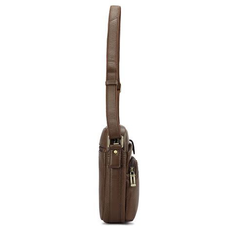 Wax Plain Leather Men Sling - Mocha – Da Milano
