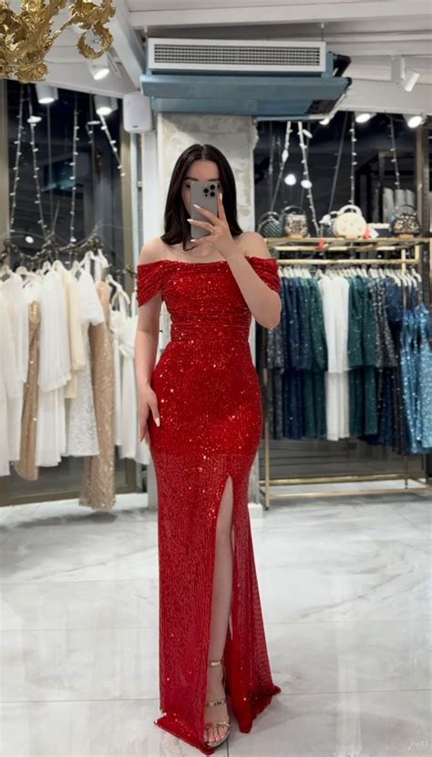 Red Sequin Dress | Red prom dress sparkly, Red sequin dress, Party ...