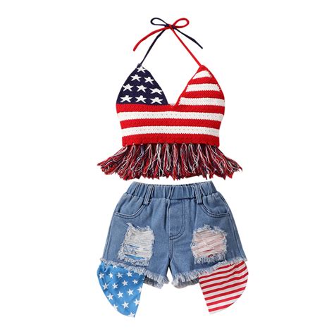 Toddler Girls 4th of July Outfit Little Kids Fourth of July Clothes 1Y ...