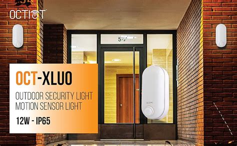 OCTIOT Outdoor IP65 auto on/Off 12W Motion Sensor, LED Bulkhead Light ...