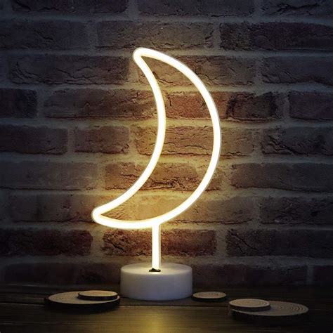 Neon Light Moon Shaped Warm white with Holder Base (Pack of 1) – Xergy