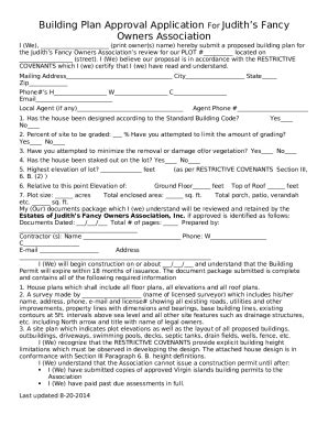 Building Plan Approval Application For Judiths Fancy ... Doc Template ...