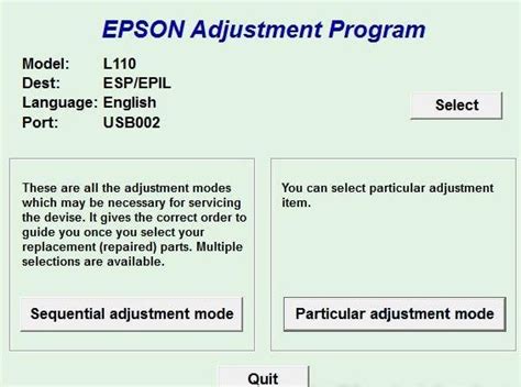 Image result for Epson Adjustment Program Select