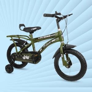 Lsn rides 14T STEEL RIM RIDEON ARMY STYLE BICYCLE WITH CARRIER|Bicycle ...