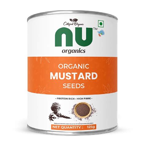 NU Organic Mustard Seeds - 125g, Whole Black Mustard Seeds small (Rai ...