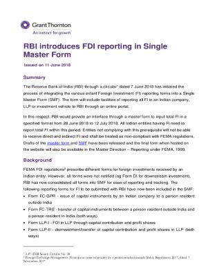 Fillable Online fema-reporting of fdi under single master form and ...
