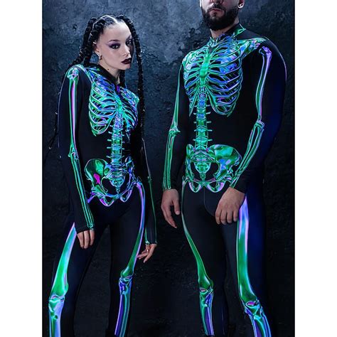Szkielet Strój karnawałowy Kombinezon zentai Kostium Cosplay Body ...