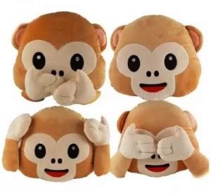 Art Ark Monkey Pillow Stuffed Plush Soft Cushions Pack of 4 - 20 cm ...