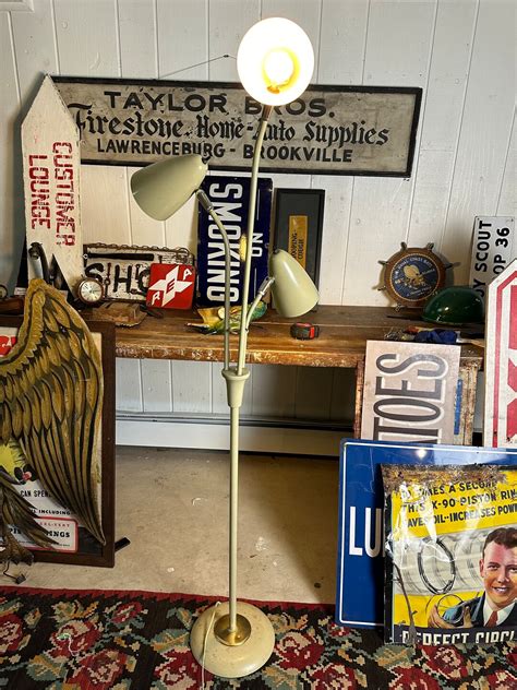 Vintage 1950’s Gerald Thurston Style Three Way Floor Lamp Mid Century ...