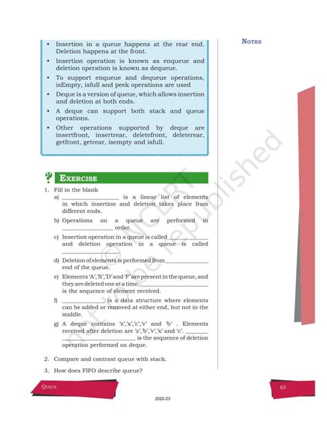 Image result for Computer Science Chapter Queue Class 12