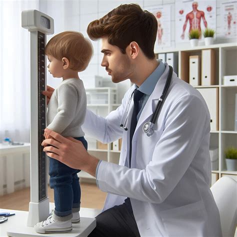 Doctor measuring a childs height during checkup | Premium AI-generated ...