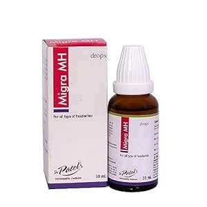 Dr Patel's 2 Pcs Homeopathic Migra MH Drops - Natural Relief for ...