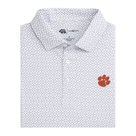 Clemson Gameday Printed Performance Polo - White – Onward Reserve