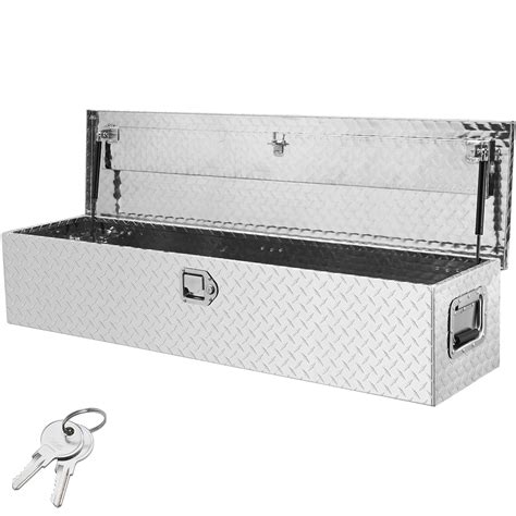 VEVOR Heavy Duty Aluminum Truck Bed Tool Box, Diamond Plate Tool Box with Side Handle and Lock ...