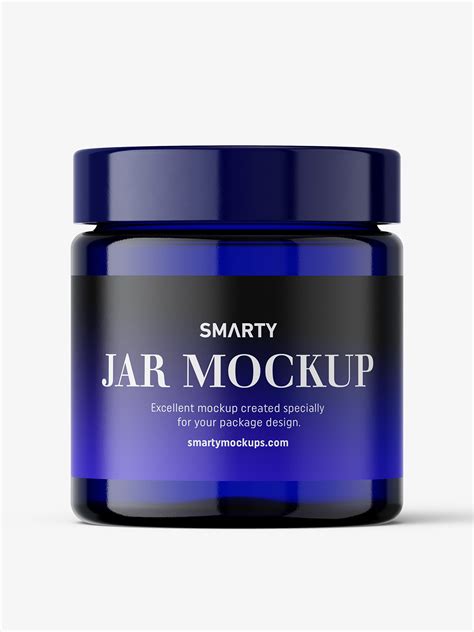Blue jar mockup - Mockups Design