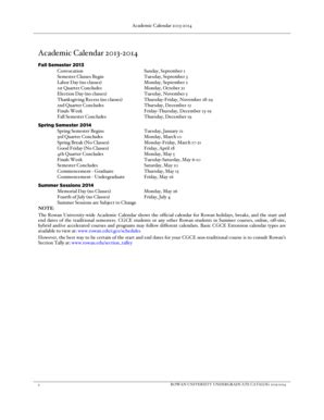 Rowan Academic Calendar - Fill Online, Printable, Fillable, Blank ...