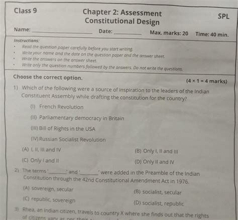 Write your name and the date on the question paper and the answer sheet ...