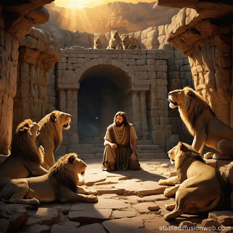 Daniel in the Lions' Den | Stable Diffusion Online